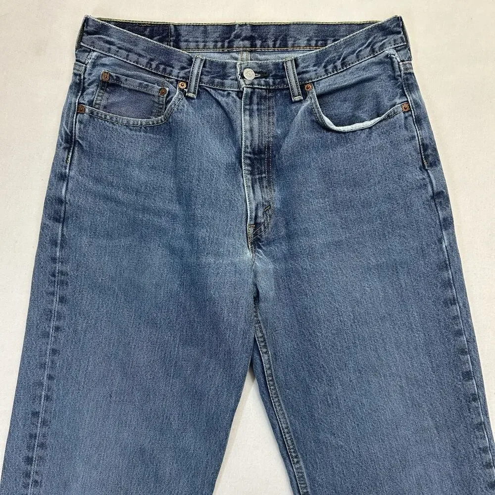 Levis 550 Relaxed Fit Straight Leg Jeans Men's 34x32 Blue Denim Casual Classic